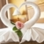 Honeymoon Bed Suite decorated with flowers and towels stock photo © Suriyaphoto