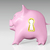 spaarvarken · gouden · sleutelgat · gelukkig · roze · zijaanzicht - stockfoto © TaiChesco