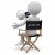 映画 · ディレクター · 座って · 椅子 · メガホン · 背面図 - ストックフォト © texelart