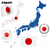 Japão · vetor · conjunto · detalhado · país · forma - foto stock © tuulijumala