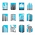 Set of abstract real estate icons illustrating modern architectu stock photo © ussr