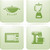 Olivine Square 2D Icons Set: Kitchen utensils stock photo © Vectorminator