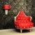 Armchair with lamp in interior with pattern wallpaper stock photo © Victoria_Andreas