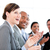 Portrait of smiling businessteam applauding a presentation  stock photo © wavebreak_media
