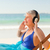 aposentados · mulher · ouvir · música · praia · água · feliz - foto stock © wavebreak_media