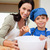 Mother and son baking cake together stock photo © wavebreak_media
