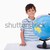 menino · olhando · globo · branco · mão · mapa - foto stock © wavebreak_media