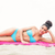 slank · vrouw · zonnebaden · handdoek · strand · bikini - stockfoto © wavebreak_media