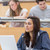 Concentrated girl sitting at the lecture hall with her laptop stock photo © wavebreak_media