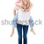 cute · bambina · piggyback · madre · bianco - foto d'archivio © wavebreak_media