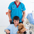 Portrait of a cute little boy sitting on wheelchair and a doctor at the hospital stock photo © wavebreak_media