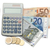 cash · munten · pen · zak · calculator · witte - stockfoto © wavebreak_media