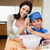 Mother and son having fun preparing dough together stock photo © wavebreak_media