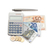 munten · cash · pen · zak · calculator · witte - stockfoto © wavebreak_media