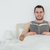 Man reading a book in his bedroom stock photo © wavebreak_media