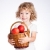 dziecko · koszyka · jabłka · szczęśliwy · czerwony · odizolowany - zdjęcia stock © Yaruta