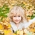 gyermek · őszi · levelek · boldog · mosolyog · citromsárga · juhar - stock fotó © Yaruta