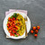 Omelette with arugula and tomatoes salad stock photo © YuliyaGontar