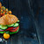 vegan · burger · legumes · escuro · rústico - foto stock © YuliyaGontar