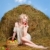 vidéki · lány · széna · portré · gyönyörű · szőke · nő · pózol - stock fotó © zastavkin