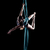 jeune · femme · gymnaste · bleu · gymnastique · ruban · isolé - photo stock © zastavkin