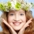 happy girl with flower crown stock photo © zastavkin