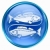 Pisces zodiac button icon, isolated on white background. stock photo © zeffss