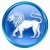 Lion zodiac button icon, isolated on white background. stock photo © zeffss