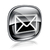 envelope icon black glass, isolated on white background stock photo © zeffss