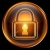 Lock icon gold, isolated on black background stock photo © zeffss