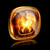 fire icon amber, isolated on black background stock photo © zeffss
