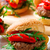 Kalbfleisch · burger · Ziegenkäse · Pfeffer · selektiven · Fokus · Essen - stock foto © zoryanchik