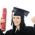 Student girl in an academic gown, graduating and diploma stock photo © zurijeta
