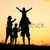 Silhouette · glücklich · Kinder · Mutter · Vater · Familie - stock foto © zurijeta
