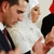 Muslim bride and groom at the mosque during a wedding ceremony stock photo © zurijeta
