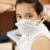 Schoolgirl with medicine mask on face, in classroom, against: virus, ill, epidemic, plague, flu stock photo © zurijeta